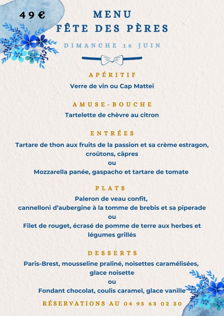 Photo - Blue and Beige Modern Fathers Day Dinner Menu 4 1 Blue and Beige Modern Fathers Day Dinner Menu 4 1